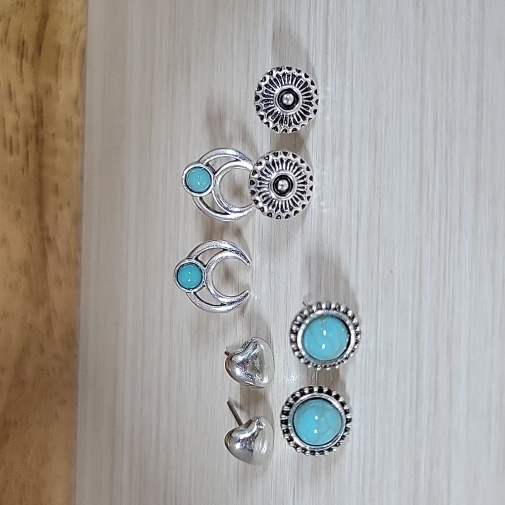 Boho Basics Stud Earrings, Set of Four - Picture 2 of 8